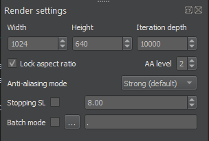 Chaotica's render settings